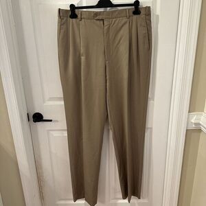 Palm Beach Reflex Beige Khaki Pleated‎ Front Golf Pants Mens 38 L  38x36